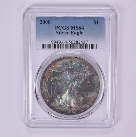 2000 American Silver Eagle MS64 PCGS Beautiful Tone *1530