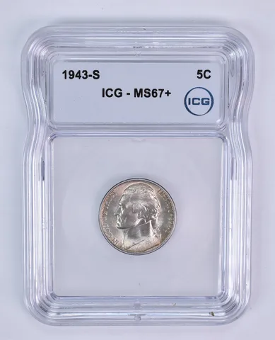1943-S Jefferson Nickel MS67+ ICG WTN War Silver