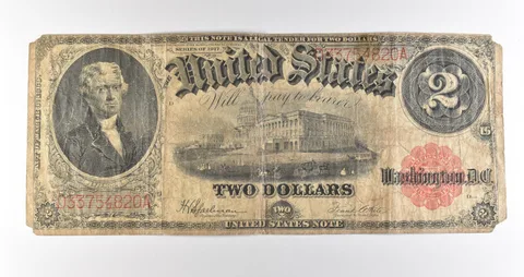 1917 $2 Legal Tender Red Seal Large Note Fr#60 *4684