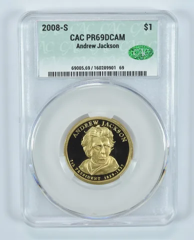2008-S Presidential $1 Andrew Jackson PR69 DCAM CAC CACg