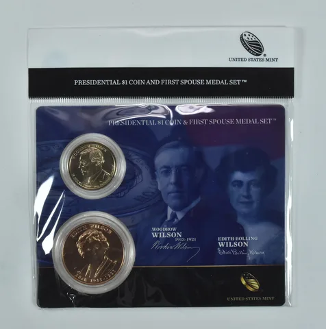 2013 Presidential $1 & First Spouse Medal Set - Woodrow & Ellen Wilson