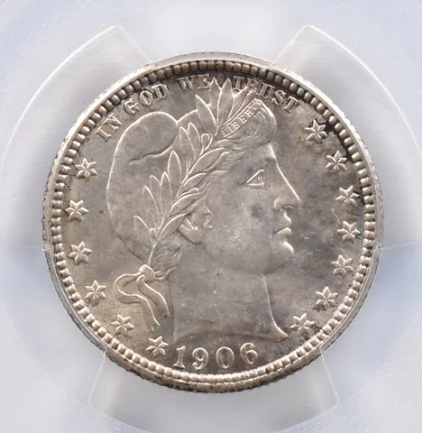 1906 Barber Quarter MS66 PCGS Peripheral Tone *2390
