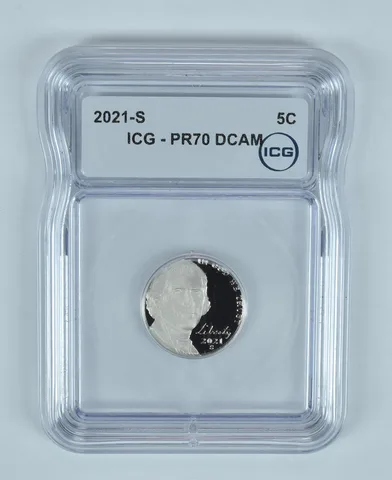 2021-S Jefferson Nickel PR70 DCAM ICG