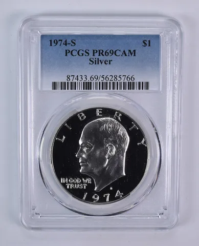 1974-S Eisenhower $1 Silver PR69 CAM PCGS Blue Label