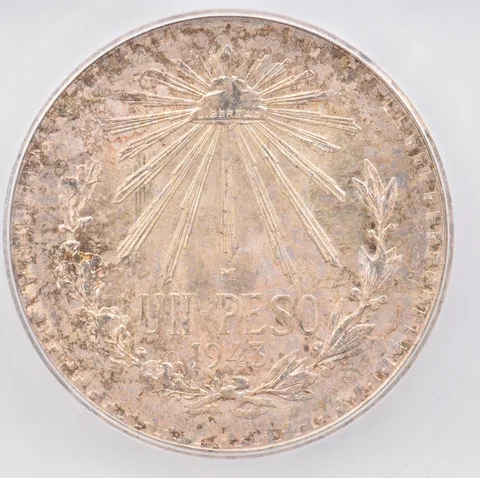1943 M Mexico Peso MS65 ICG Beautiful Tone *0840