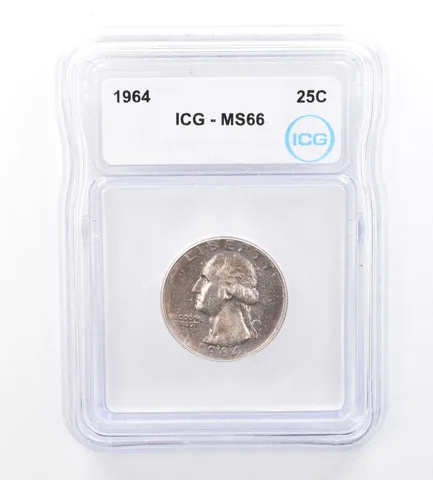 1964 Washington Quarter MS66 ICG Beautiful Tone *1704