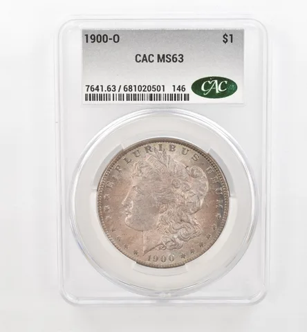 1900-O Morgan Silver Dollar MS63 CAC CACg Beautiful Tone *0468