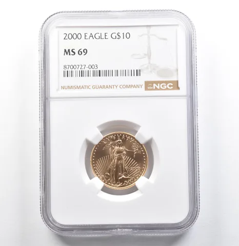 2000 $10 American Gold Eagle 1/4 Oz Gold MS69 NGC