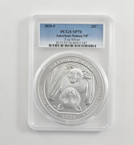 2020-P 5 Oz Silver Quarter ATB American Samoa SP70 PCGS *1770