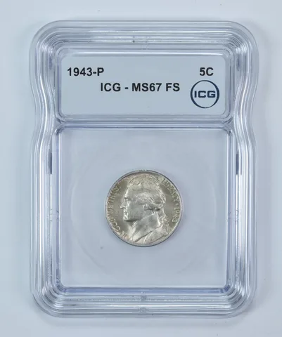 1943-P Jefferson Nickel MS67 FS ICG WTN War Silver