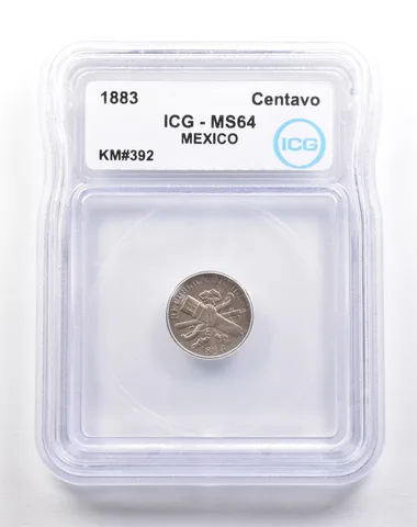 1883 Mexico Centavo KM#392 MS64 ICG *5495
