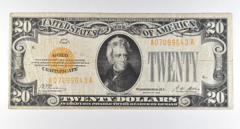 1928 $20 Gold Certificate Yellow Seal *8250