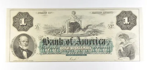1800s $1 Rhode Island Bank Of America Obsolete Note *8563