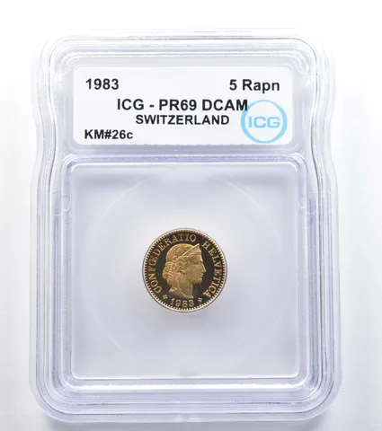 1983 Switzerland 5 Rappen KM#26c PR69 DCAM ICG *7941
