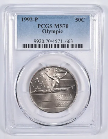 1992-P Olympic Gymnastics Commemorative Half Dollar MS70 PCGS