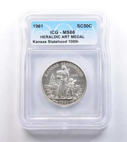1961 So Called Half Dollar Kansas Statehood 100th MS66 ICG