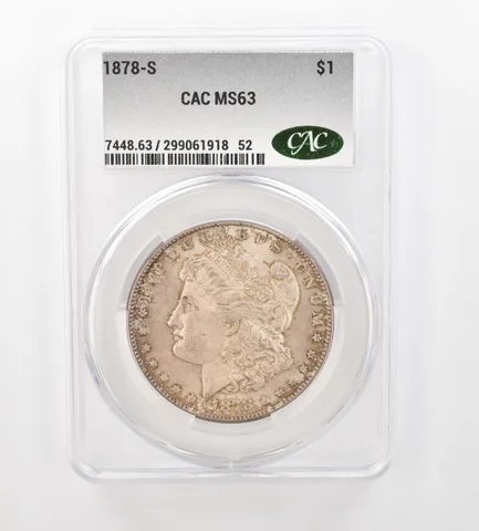 1878-S Morgan Silver Dollar MS63 CAC CACg Beautiful Tone *1007