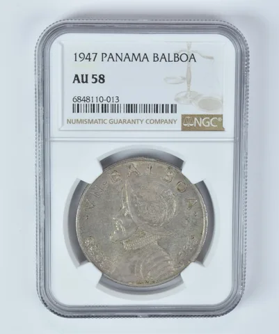 AU58 1947 Panama Balboa NGC Beautifully Toned *5319