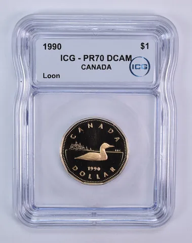 1990 Canada 1 Dollar Loon PR70 DCAM ICG