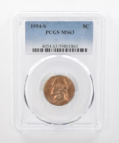 1954-S Jefferson Nickel MS63 PCGS Beautiful Tone *1581