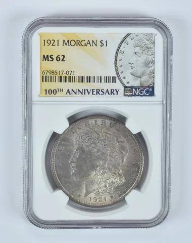 MS62 1921 Morgan Silver Dollar NGC Beautifully Toned a7496