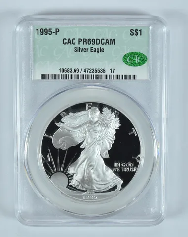 1995-P American Silver Eagle PR69 DCAM CAC CACg