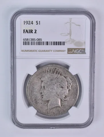 1924 Peace Silver Dollar Fair 2 NGC Lowball