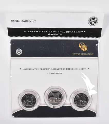 2010 Yellowstone National Park PDS Proof ATB 3 Quarter Coin Set Unc BU