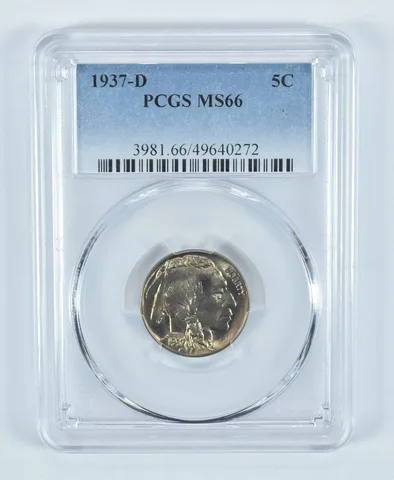 1937-D Indian Head Buffalo Nickel MS66 PCGS Blue Label