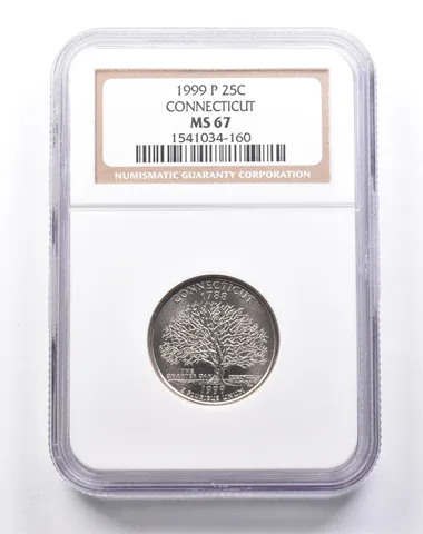 MS67 1999-P Washington State Quarter Connecticut NGC a6168