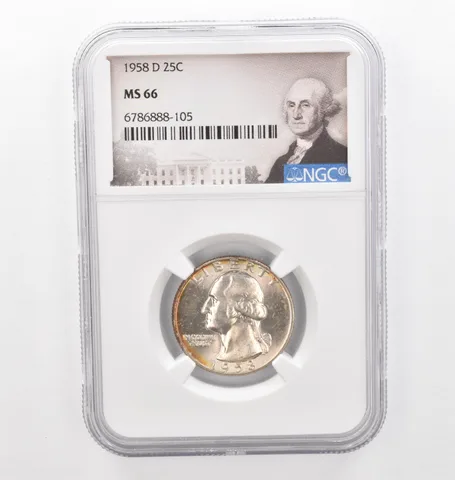 1958-D Washington Quarter MS66 NGC Beautiful Tone *2265