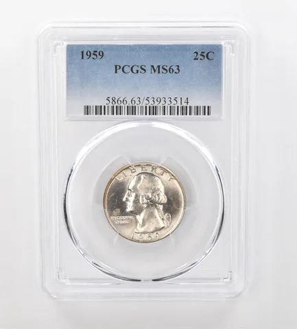 1959 Washington Quarter MS63 PCGS Beautiful Tone Reverse *0928