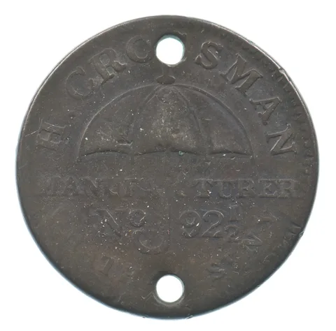 H. Crossman Umbrella Manufacturer Civil War Note Hard Times Token *5026