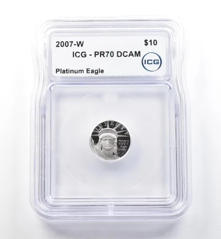 2007-W $10 American Platinum Eagle 1/10 Oz Platinum PR70 DCAM ICG