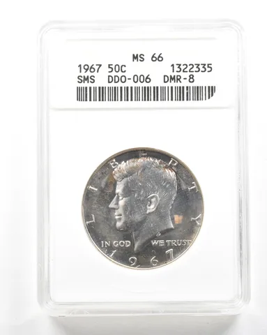1967 Kennedy Half Dollar SMS DDO-006 DMR-8 MS66 ANACS *2084