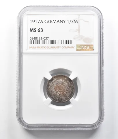 1917 A Germany 1/2 Mark MS63 NGC *7047