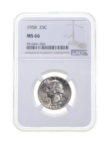 MS66 1958 Washington Quarter - Graded NGC a4409