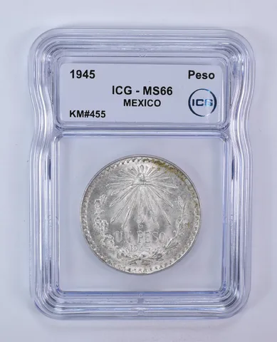 1945 Mexico Peso KM#455 MS66 ICG