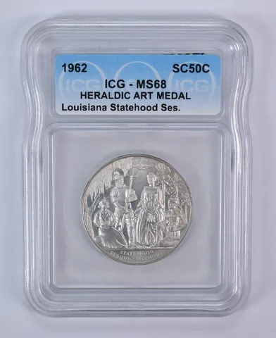 1962 So Called Half Dollar Louisiana Statehood Sesquicentennial MS68 ICG