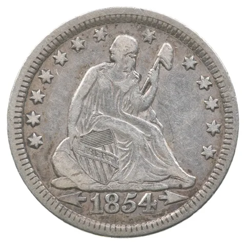 1854 Seated Liberty Quarter Arrows *8879