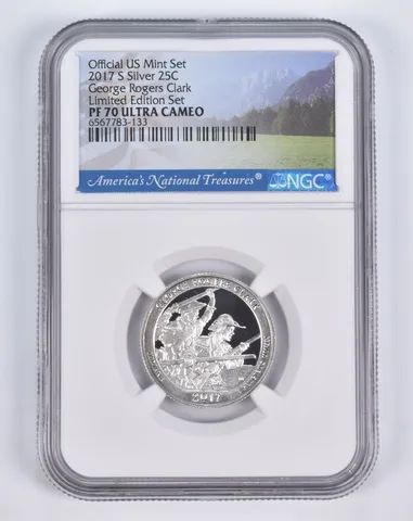 2017-S Silver PF70 ANT George Rogers Clark Quarter Limited Edition NGC