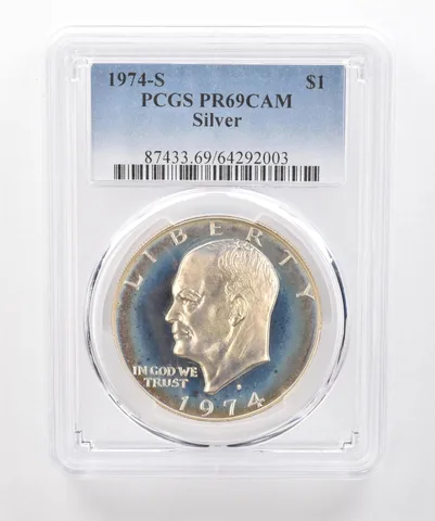1974-S Eisenhower $1 Silver PR69 CAM PCGS Beautiful Tone *1951