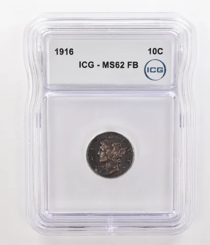 1916 Mercury Dime MS62 FB ICG Beautiful Tone *4777