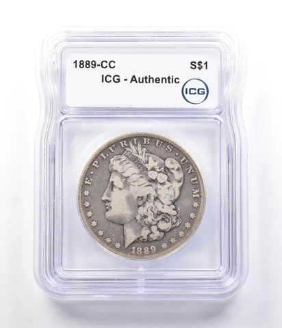 1889-CC Morgan Silver Dollar Authentic ICG a2914