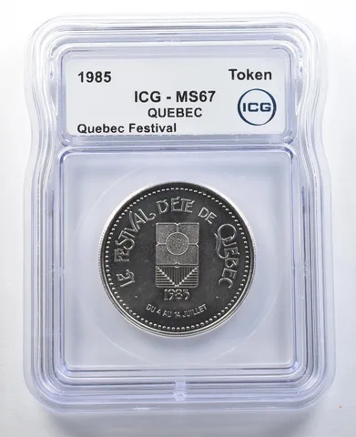 1985 Canada Token Quebec Festival MS67 ICG *3290