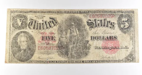 1907 $5 Legal Tender Red Seal Large Note Fr#88 *4714