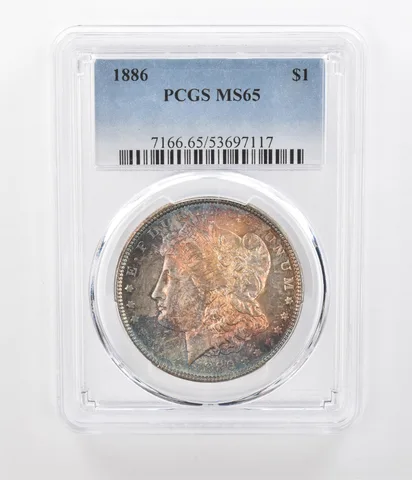 1886 Morgan Silver Dollar MS65 PCGS Beautiful Tone a1211