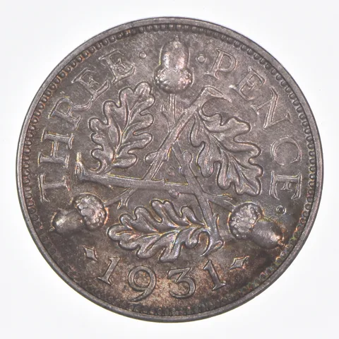 Better Date - 1931 Great Britain 3 Pence World Coin- Silver *055