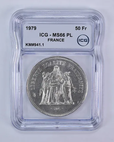 1979 France 50 Francs KM#941.1 MS66 PL ICG