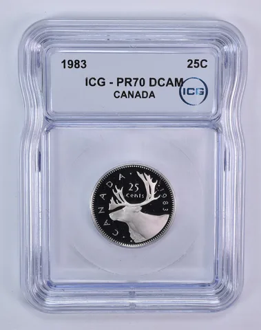 1983 Canada 25 Cents Caribou PR70 DCAM ICG